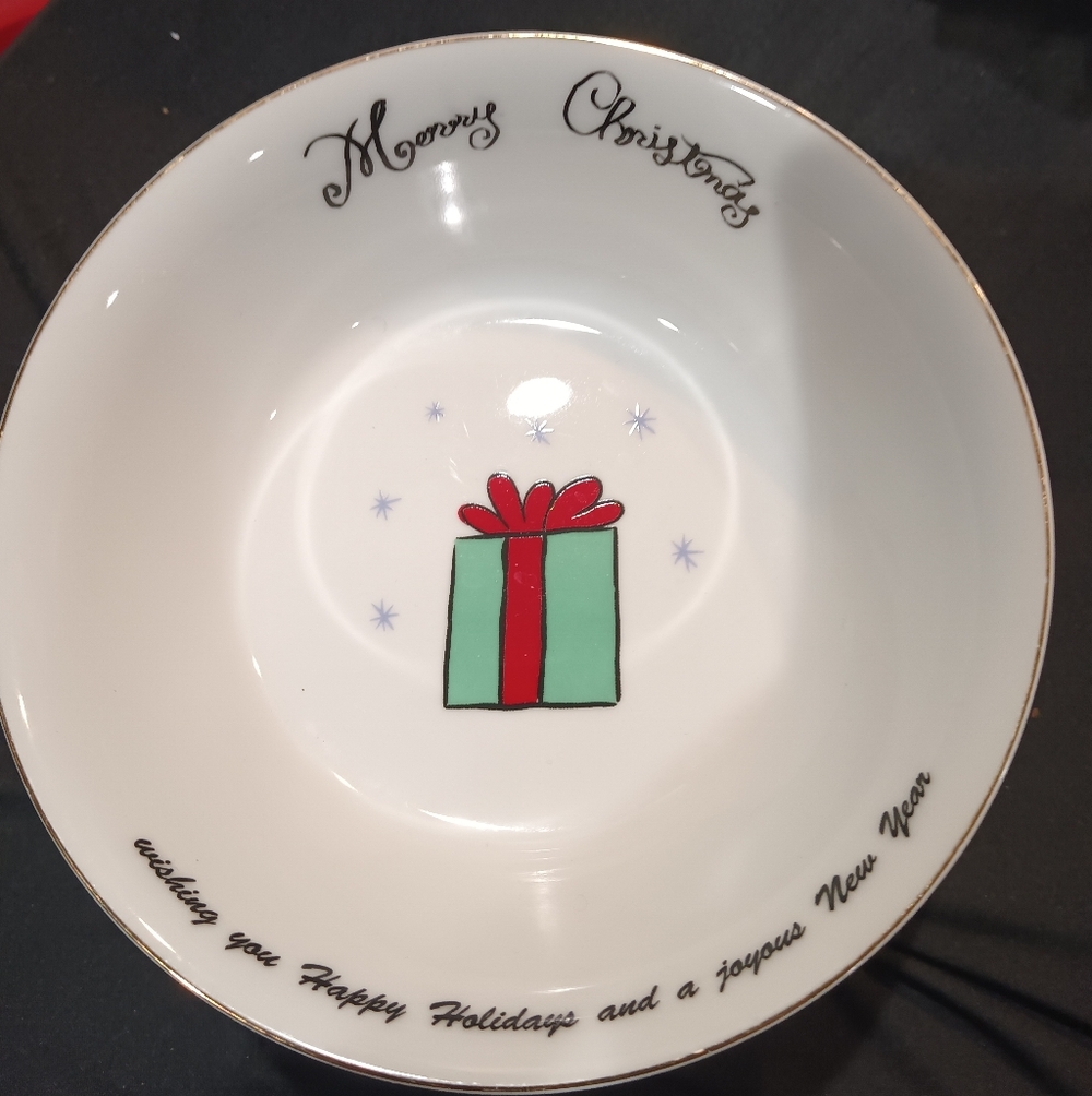 Set Of 4 MB Merry Brite Festive Christmas Soup Bowl